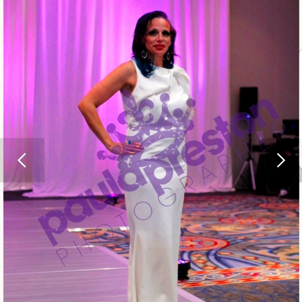 Boohoo white gown